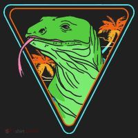 Retro Geometric Komodo Monitor Lizard Lover Komodo Dragon Beanie thumb 2