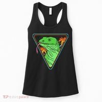 Retro Geometric Komodo Monitor Lizard Lover Komodo Dragon Women's Tank Top thumb 0