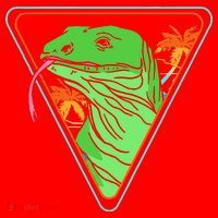 Retro Geometric Komodo Monitor Lizard Lover Komodo Dragon Santa Hat thumb 1