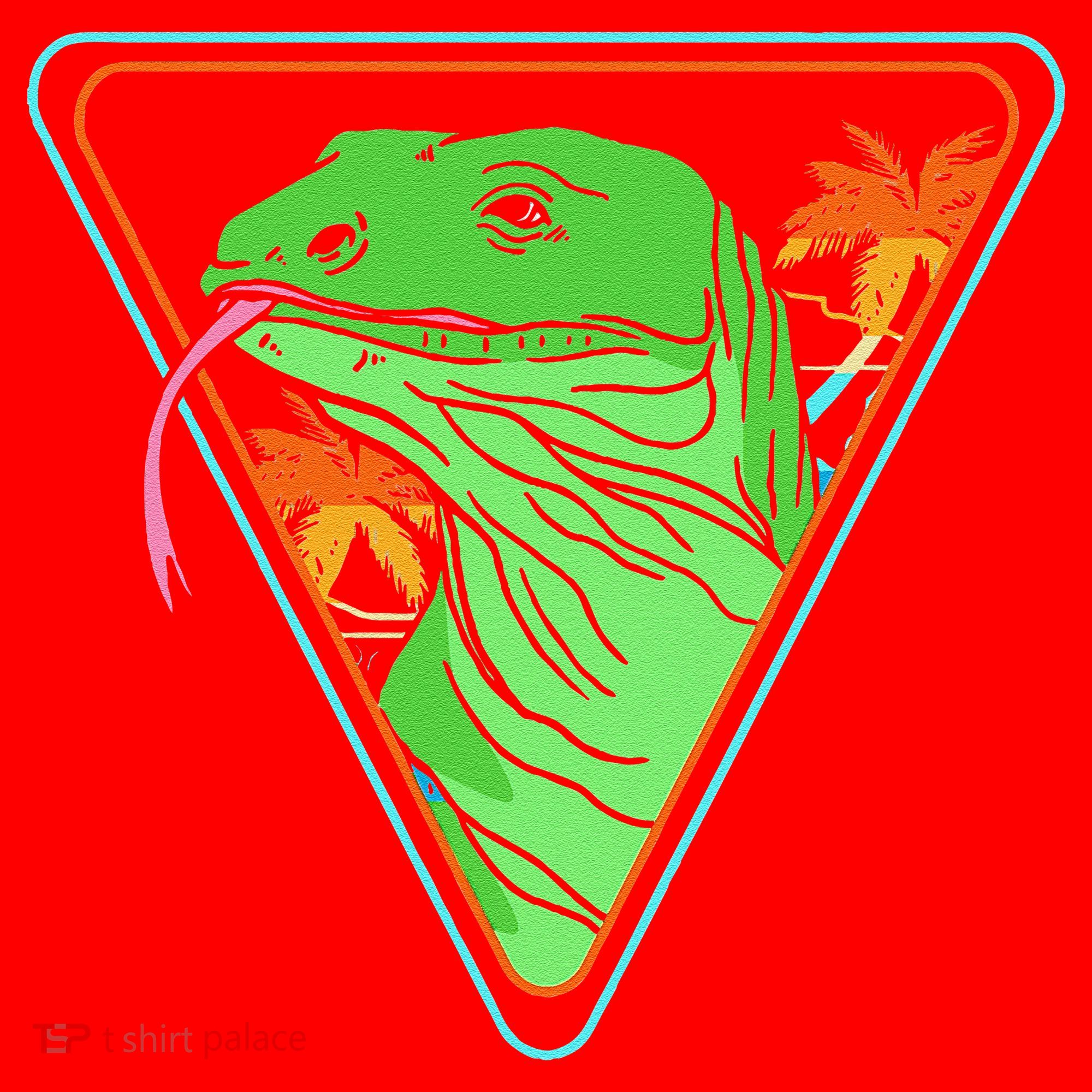 Retro Geometric Komodo Monitor Lizard Lover Komodo Dragon Santa Hat
