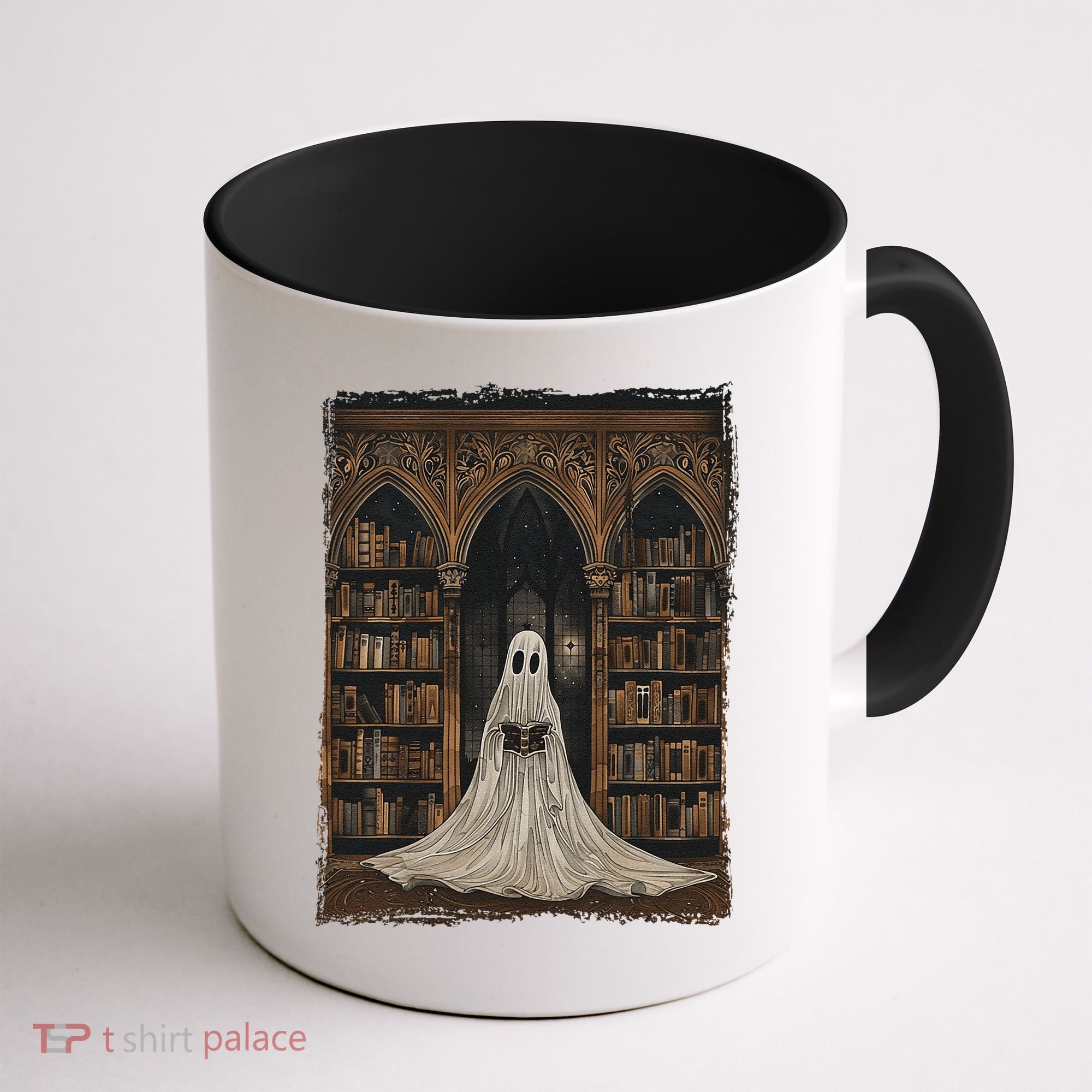 Reading Ghost Library Halloween Librarian Book Lovers Coffee Mug