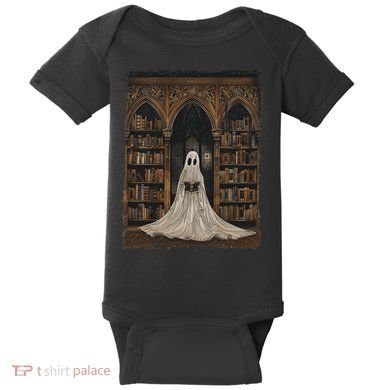 Reading Ghost Library Halloween Librarian Book Lovers Baby Bodysuit