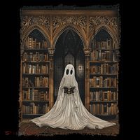 Reading Ghost Library Halloween Librarian Book Lovers Tank Top thumb 6