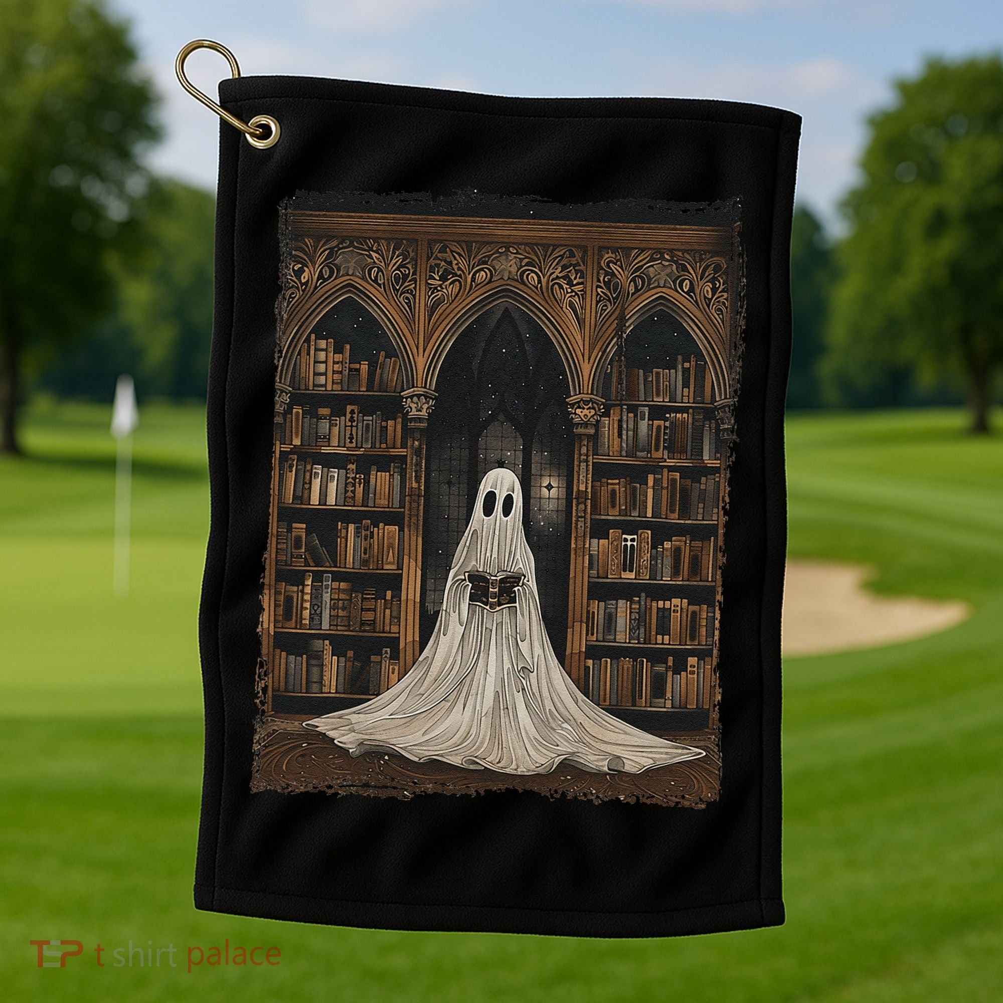 Reading Ghost Library Halloween Librarian Book Lovers Golf Towel