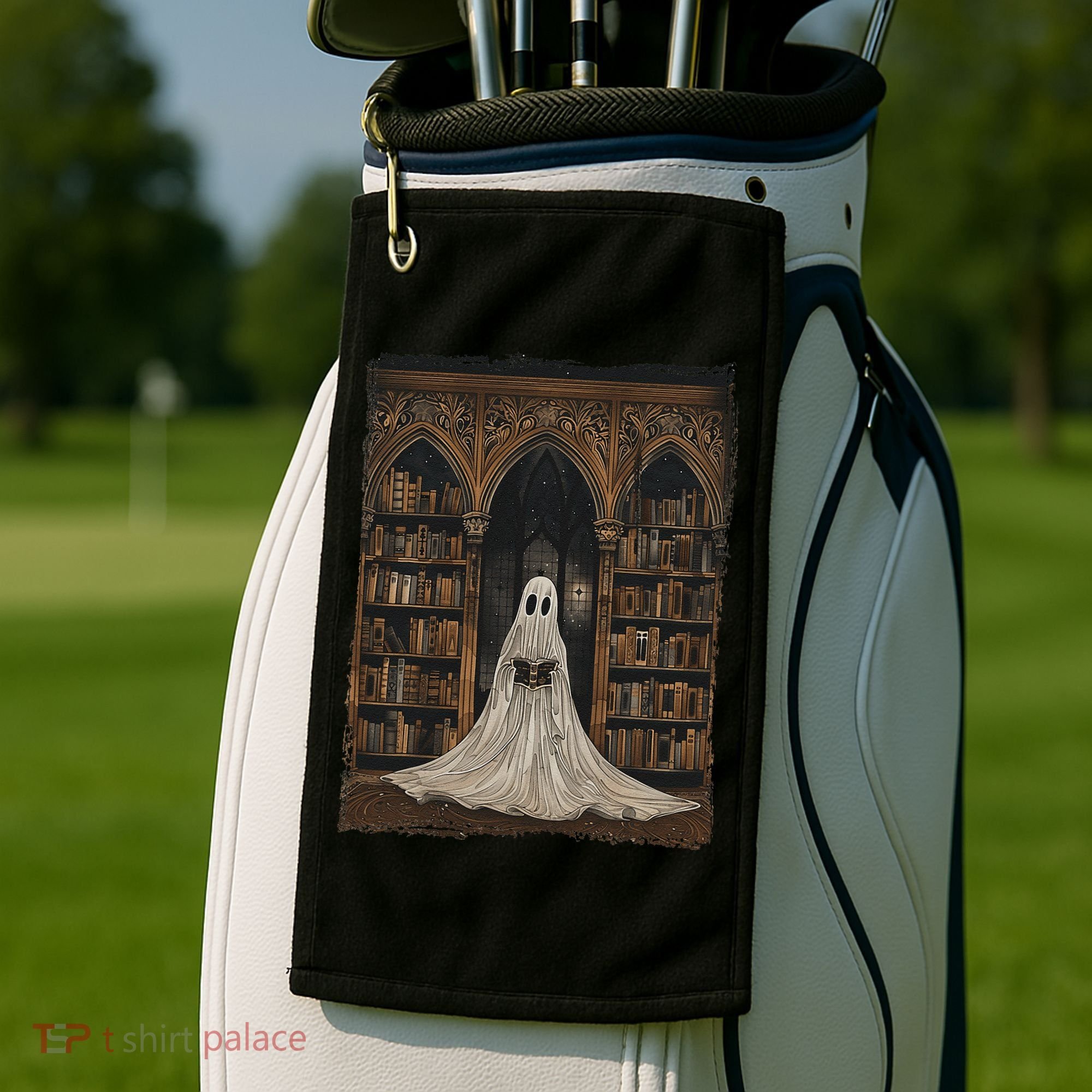 Reading Ghost Library Halloween Librarian Book Lovers Golf Towel