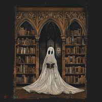 Reading Ghost Library Halloween Librarian Book Lovers Golf Towel thumb 3