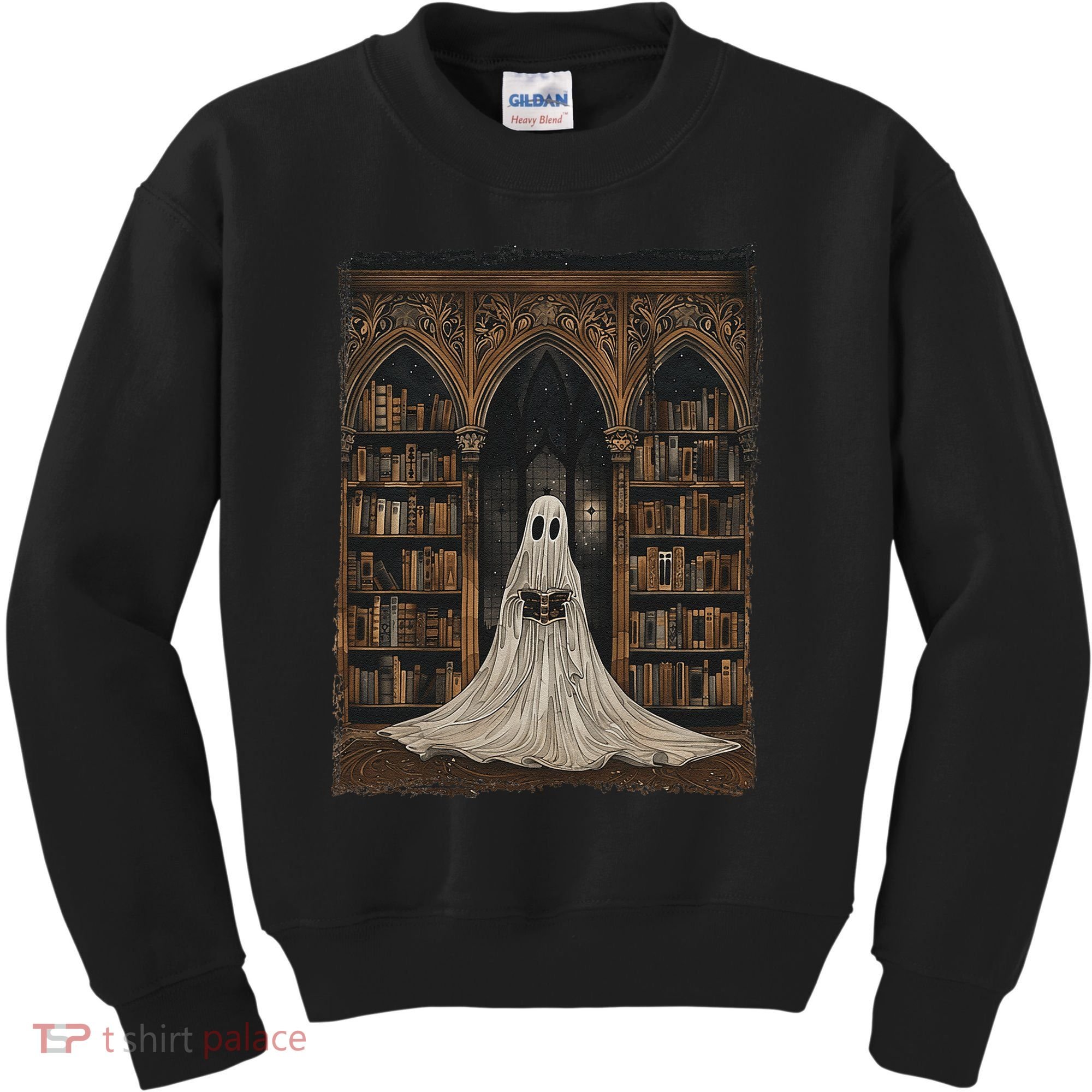 Reading Ghost Library Halloween Librarian Book Lovers Kids Sweatshirt