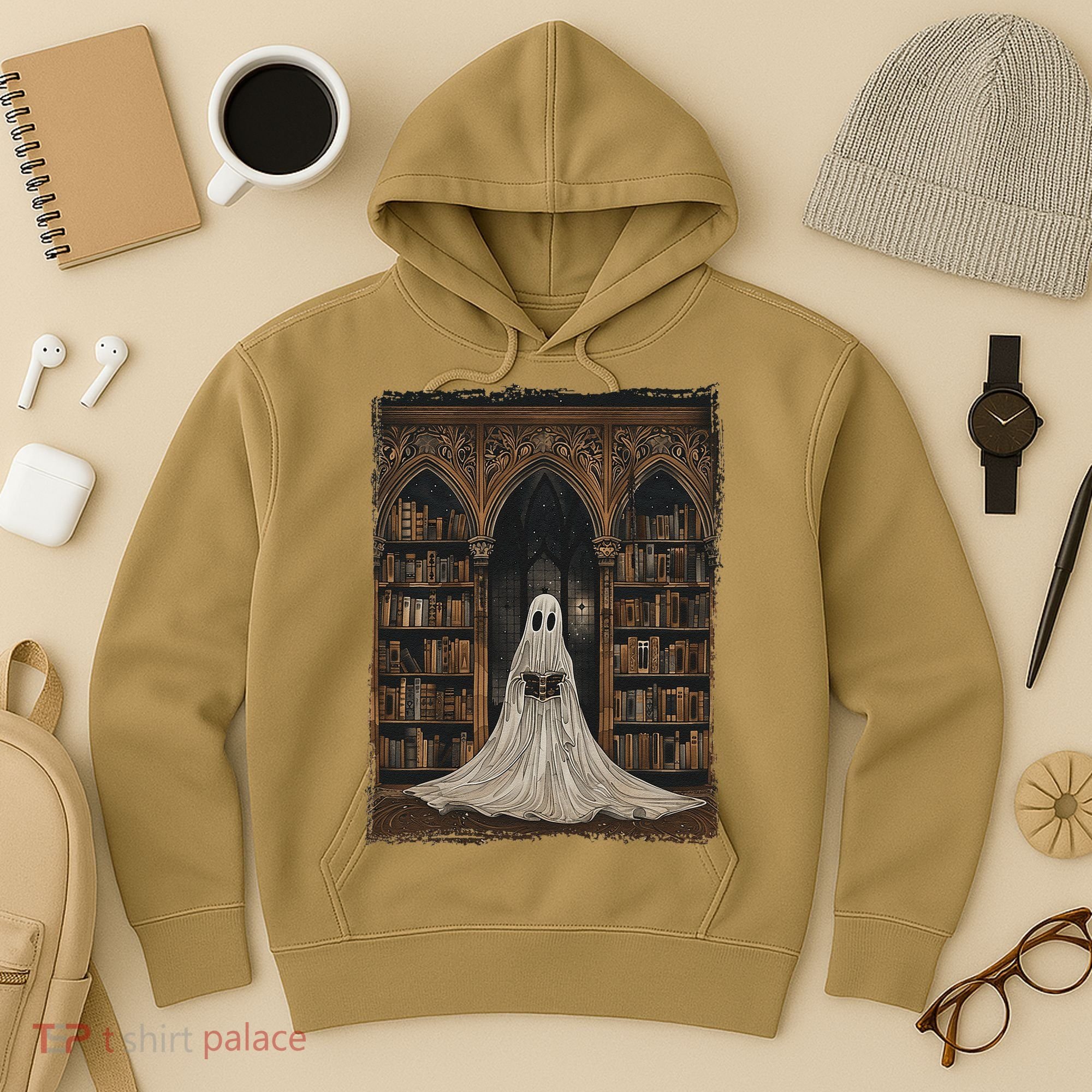 Reading Ghost Library Halloween Librarian Book Lovers Hoodie