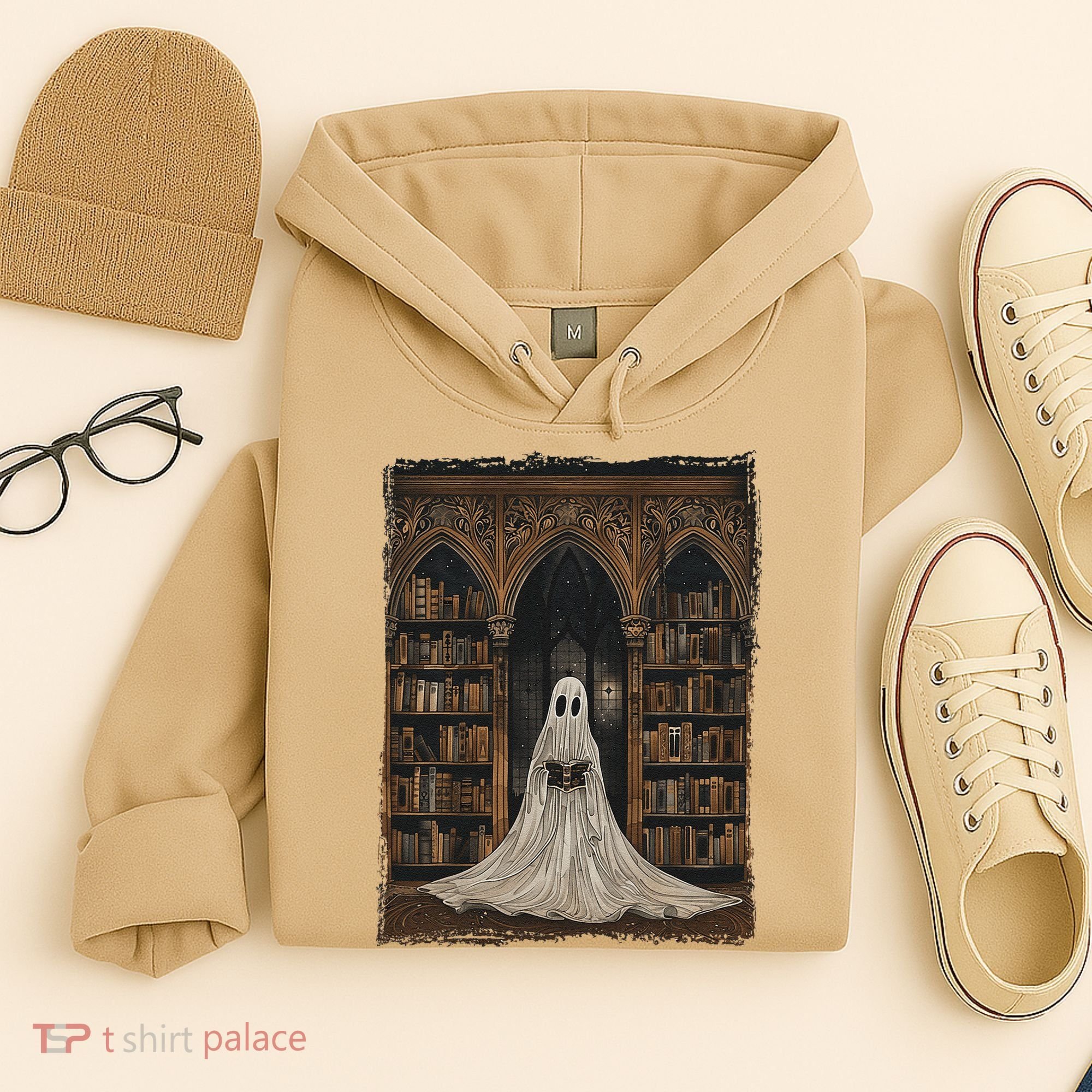 Reading Ghost Library Halloween Librarian Book Lovers Hoodie