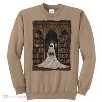 Reading Ghost Library Halloween Librarian Book Lovers Sweatshirt thumb 0