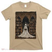 Reading Ghost Library Halloween Librarian Book Lovers T-Shirt thumb 0