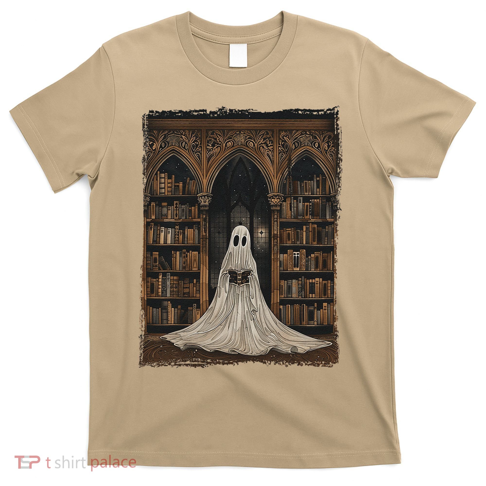 Reading Ghost Library Halloween Librarian Book Lovers T-Shirt