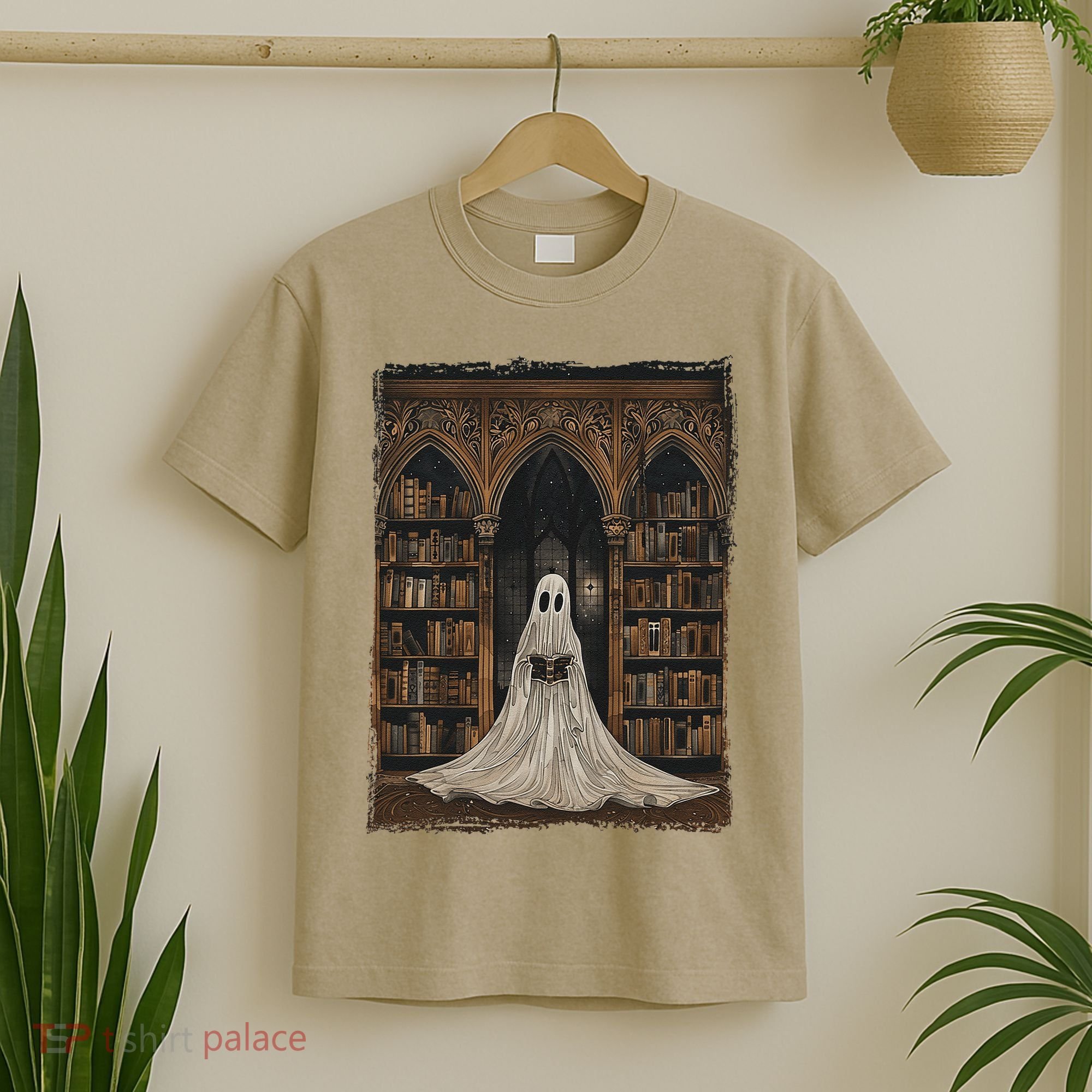 Reading Ghost Library Halloween Librarian Book Lovers T-Shirt