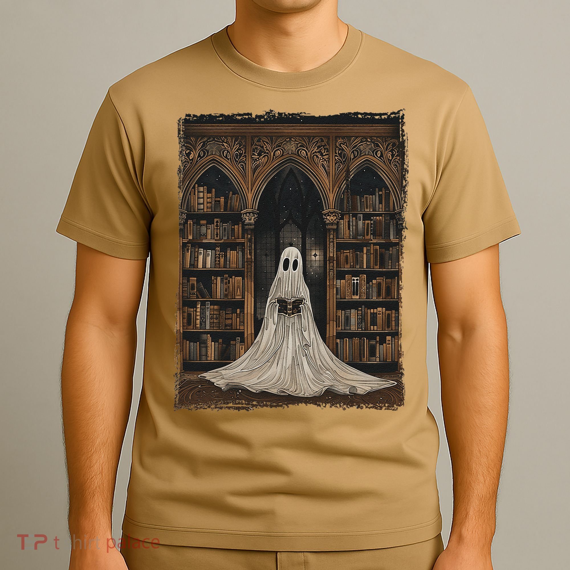 Reading Ghost Library Halloween Librarian Book Lovers T-Shirt