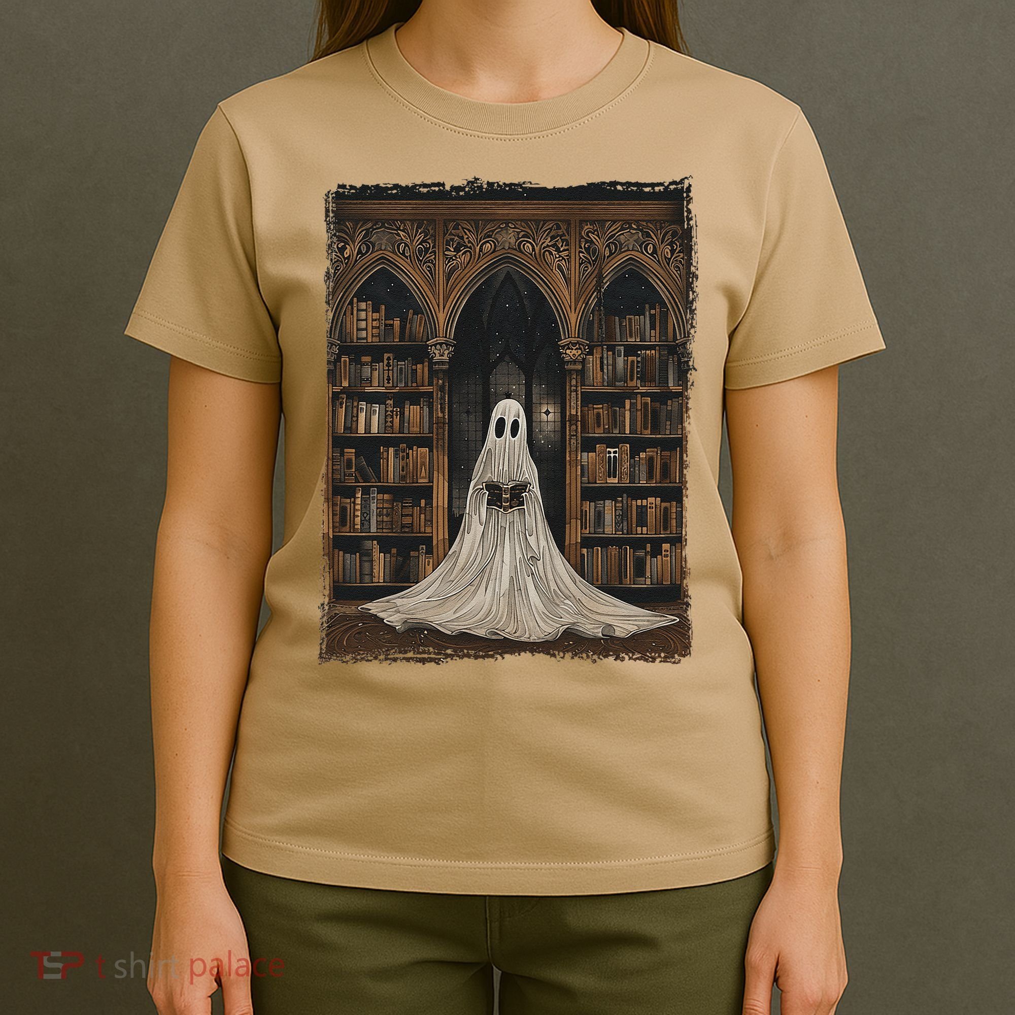 Reading Ghost Library Halloween Librarian Book Lovers T-Shirt