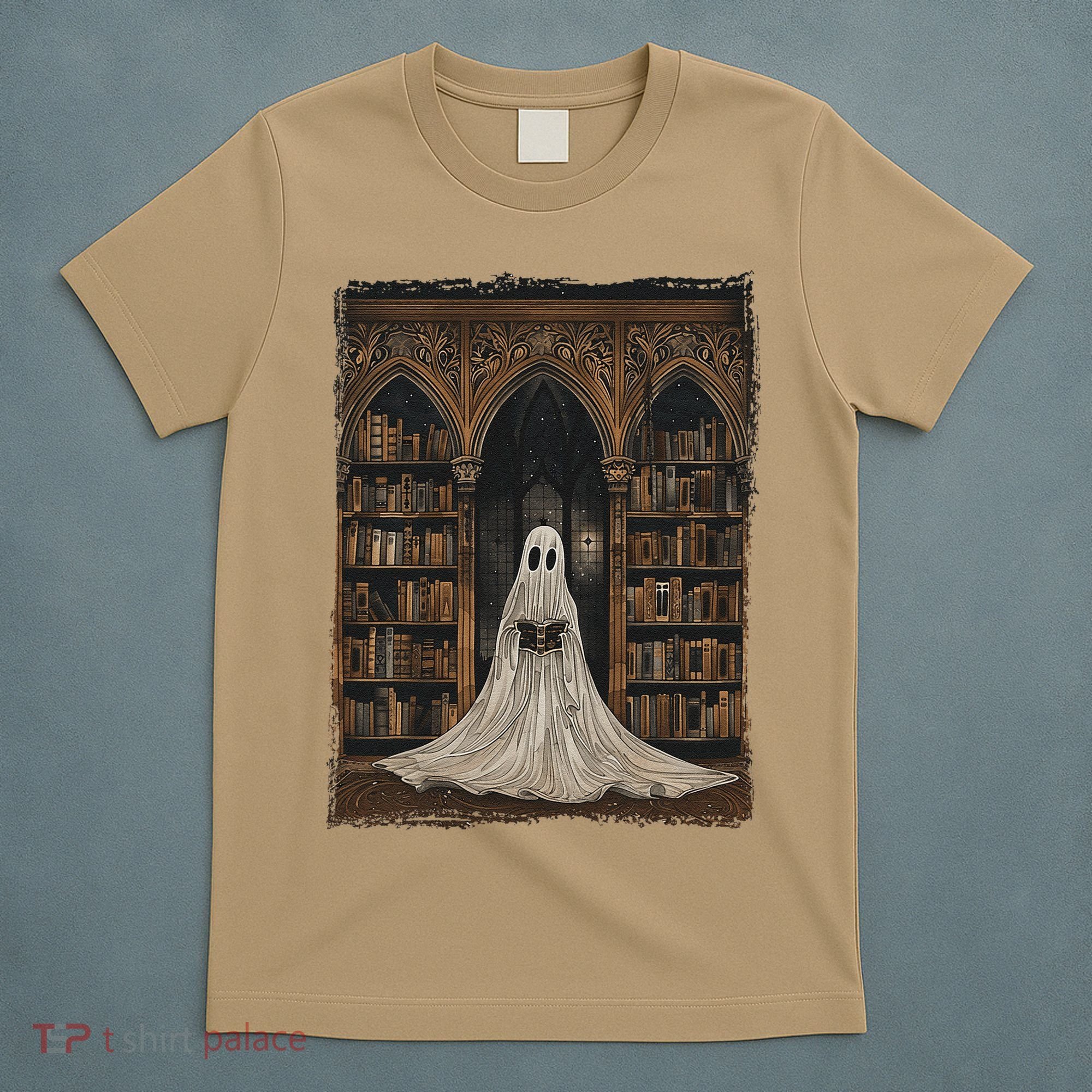 Reading Ghost Library Halloween Librarian Book Lovers T-Shirt