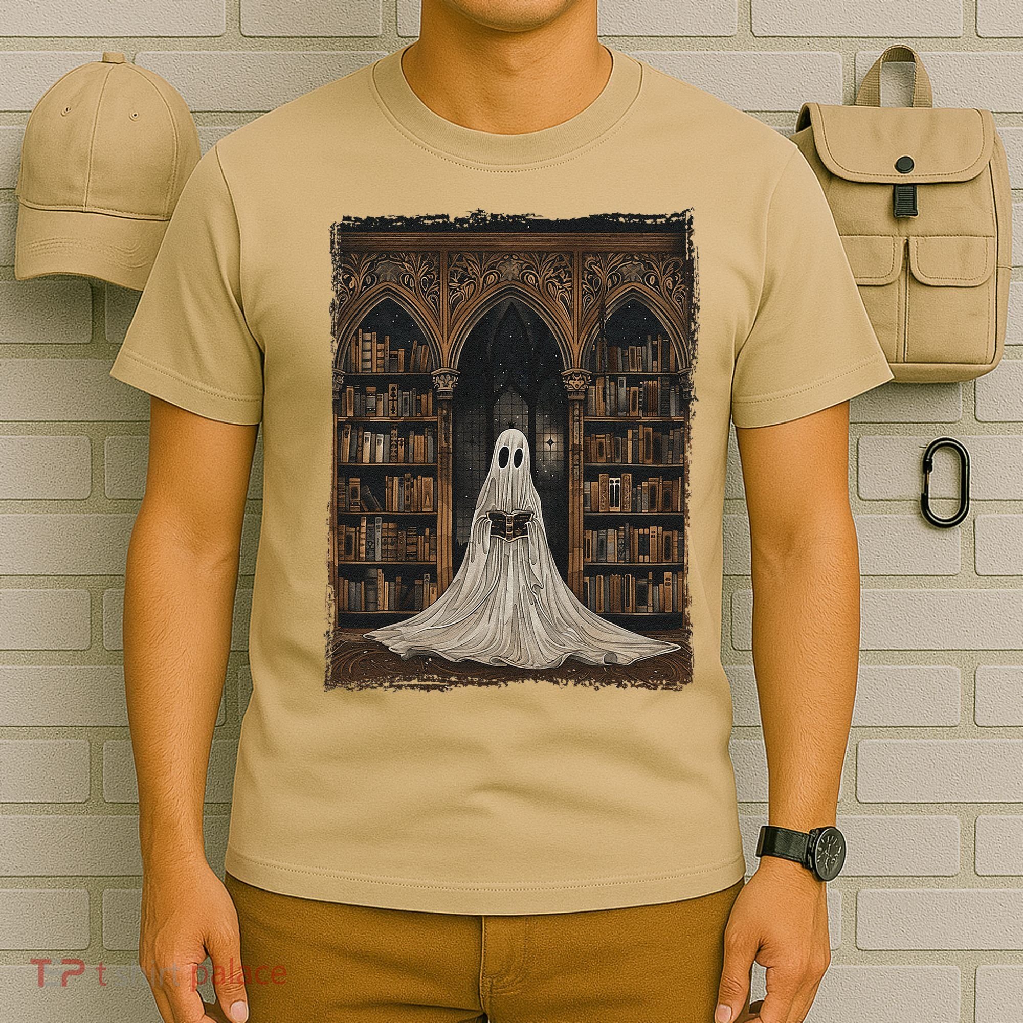 Reading Ghost Library Halloween Librarian Book Lovers T-Shirt