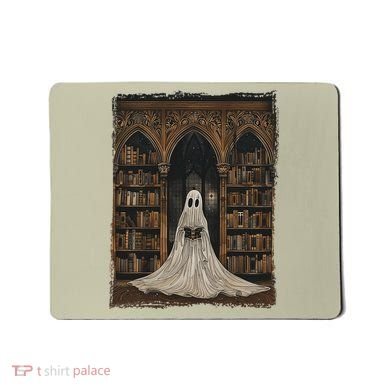 Reading Ghost Library Halloween Librarian Book Lovers Mousepad