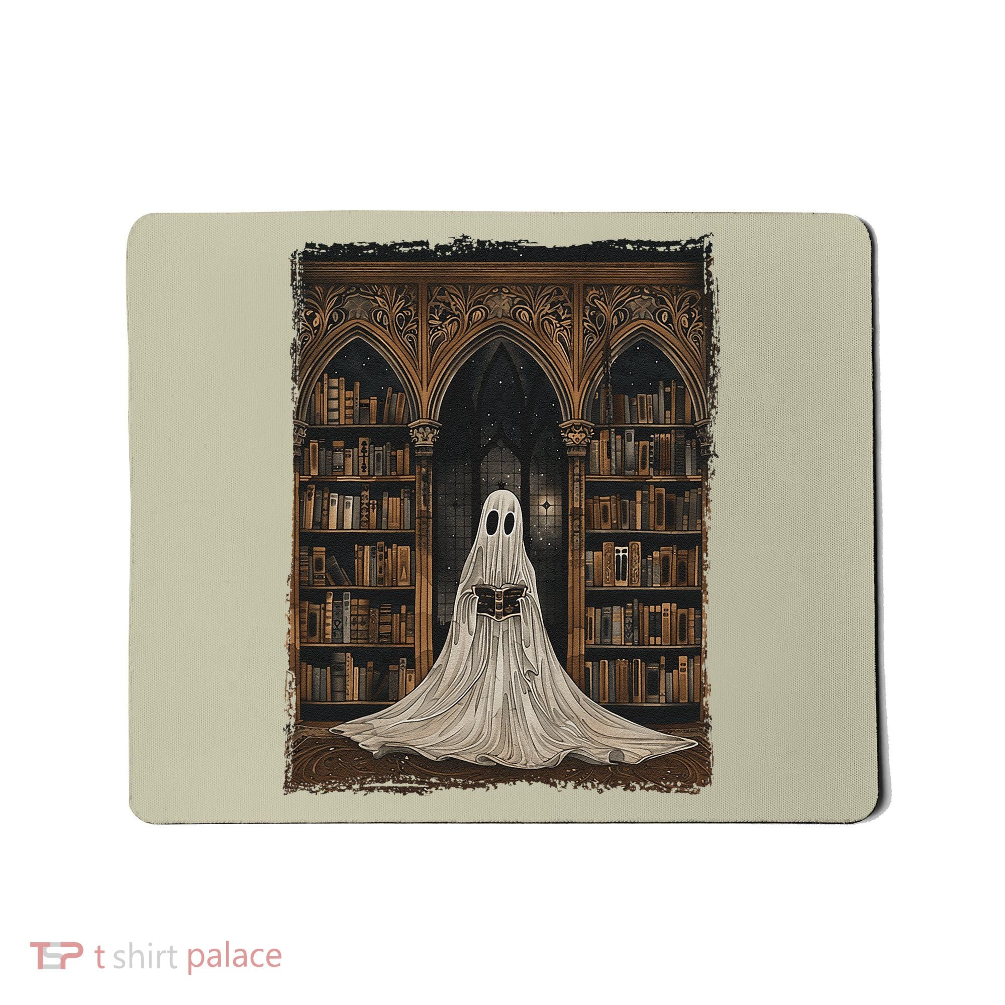 Reading Ghost Library Halloween Librarian Book Lovers Mousepad