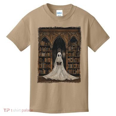 Reading Ghost Library Halloween Librarian Book Lovers Kids T-Shirt