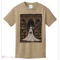 Reading Ghost Library Halloween Librarian Book Lovers Kids T-Shirt thumb 0