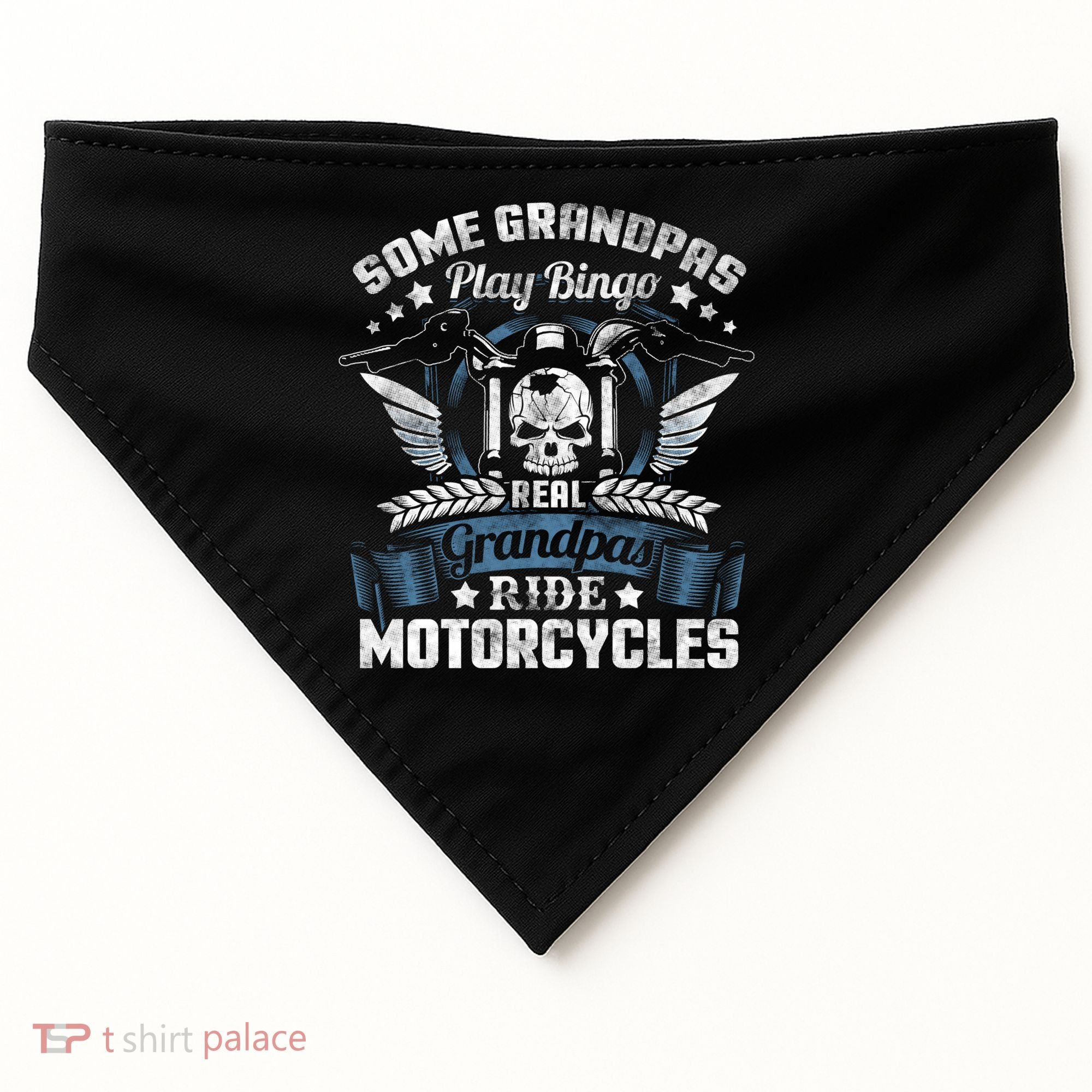 Real Grandpa Motorcycle Biker Gift USA-Made Doggie Bandana