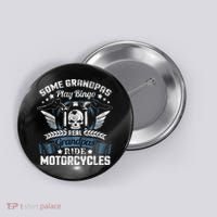 Real Grandpa Motorcycle Biker Gift Button thumb 0