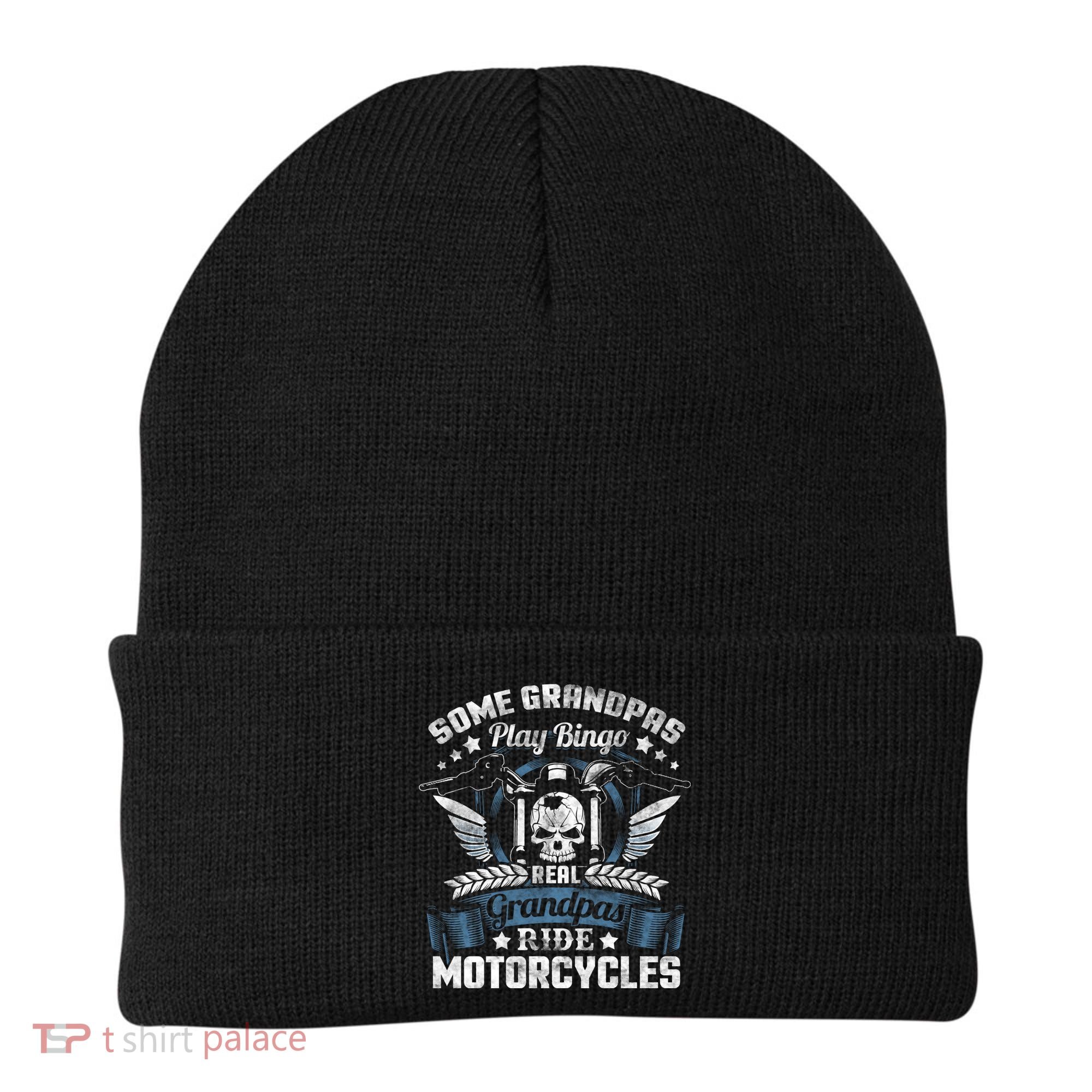 Real Grandpa Motorcycle Biker Gift Beanie
