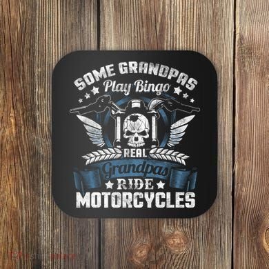 Real Grandpa Motorcycle Biker Gift Coaster