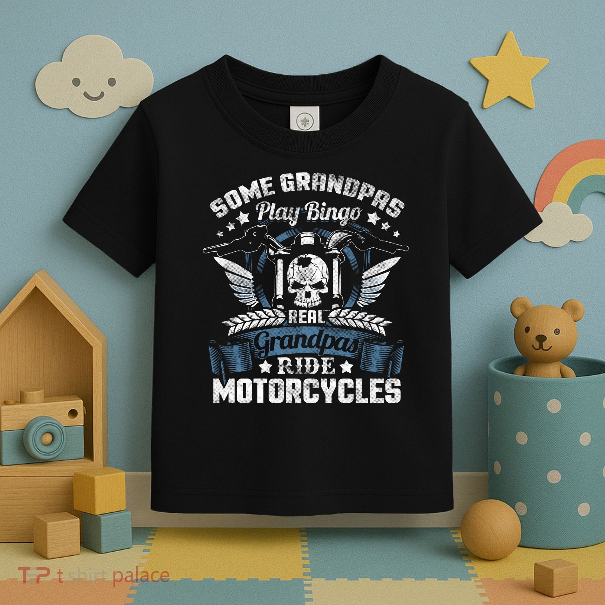 Real Grandpa Motorcycle Biker Gift Toddler T-Shirt