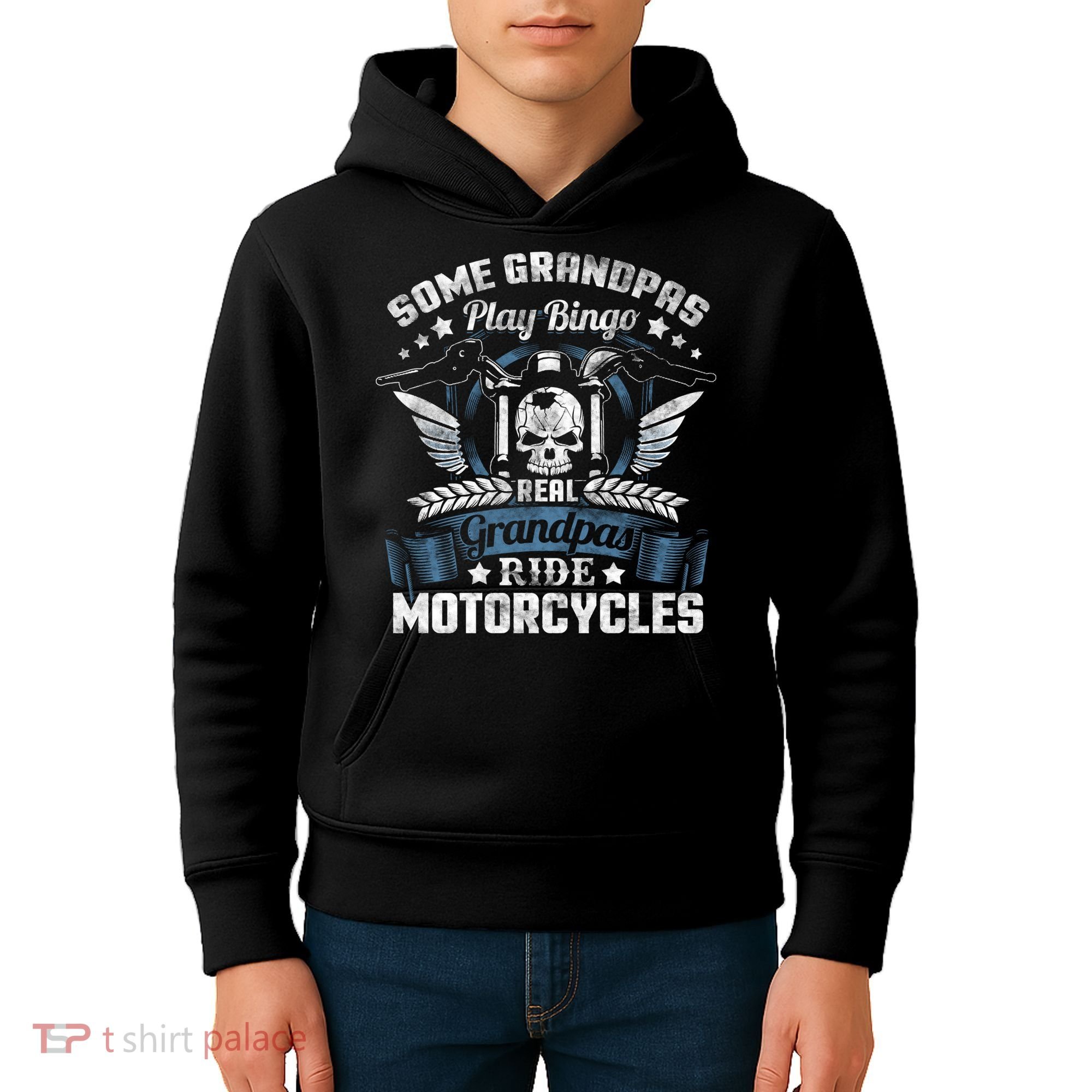 Real Grandpa Motorcycle Biker Gift Kids Hoodie