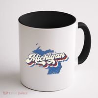 Retro Groovy Michigan Coffee Mug thumb 1