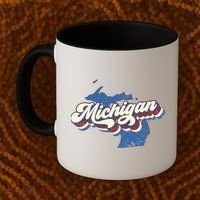 Retro Groovy Michigan Coffee Mug thumb 2
