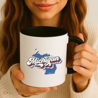 Retro Groovy Michigan Coffee Mug thumb 3