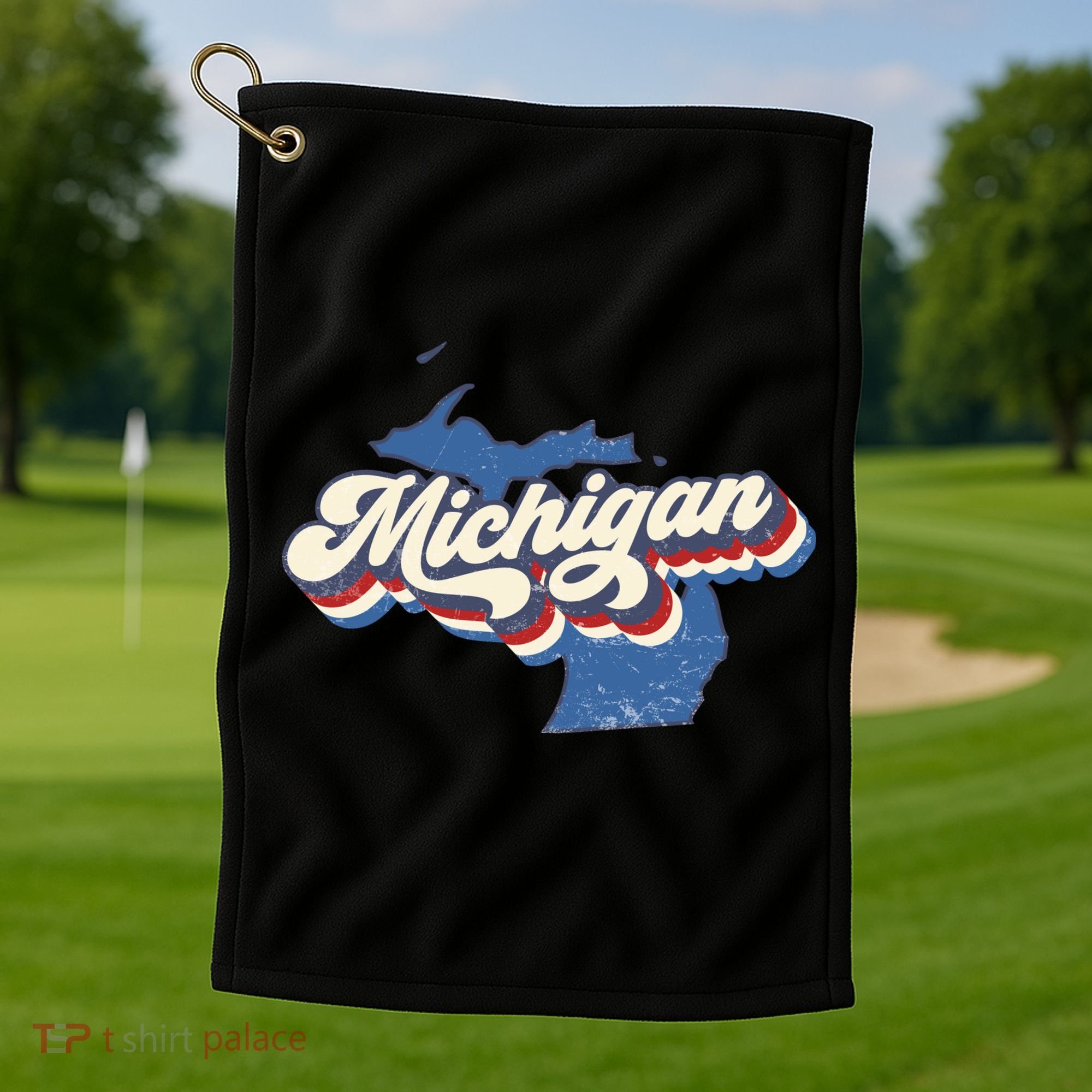 Retro Groovy Michigan Golf Towel