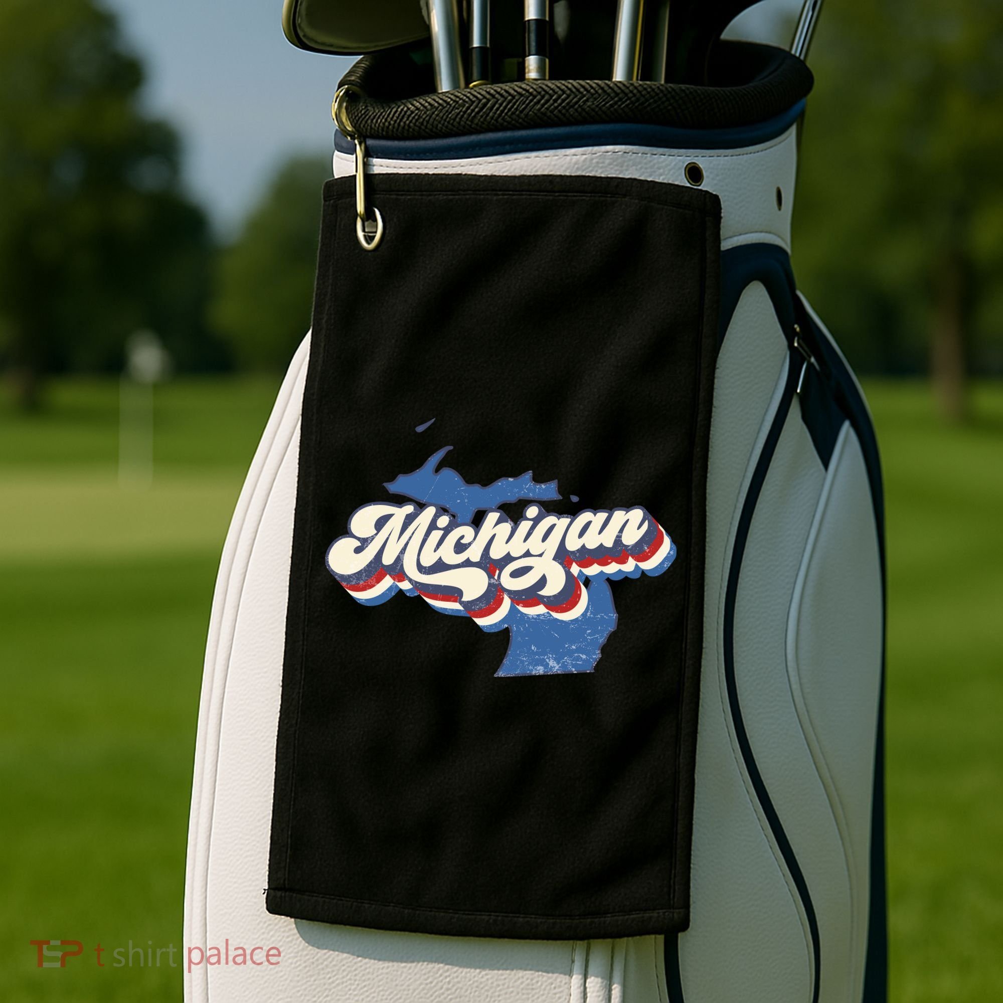 Retro Groovy Michigan Golf Towel