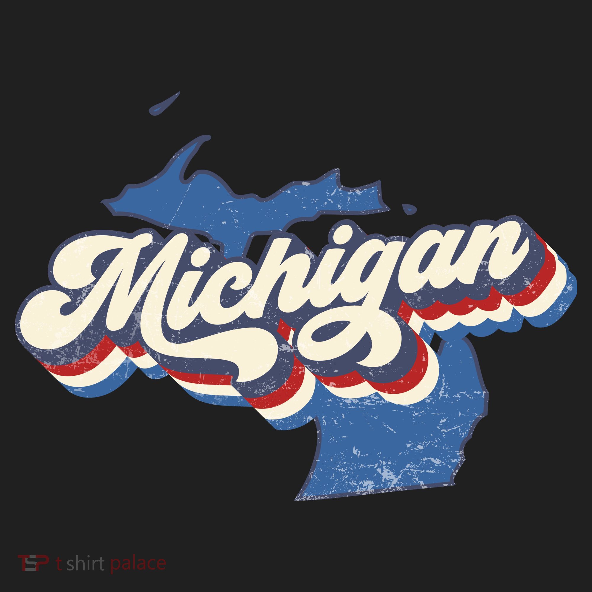 Retro Groovy Michigan Golf Towel