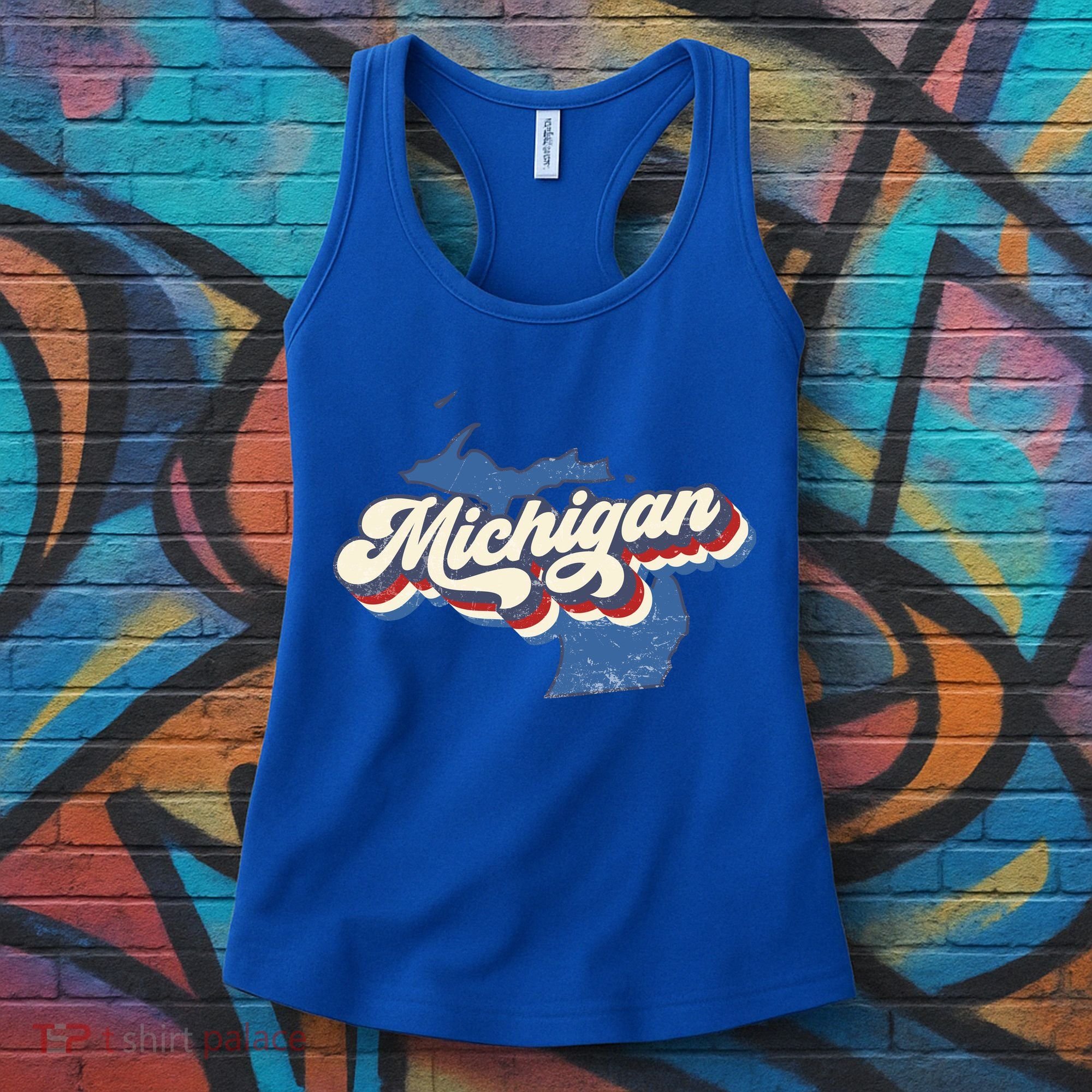 Retro Groovy Michigan Women's Tank Top