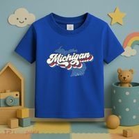 Retro Groovy Michigan Toddler T-Shirt thumb 3