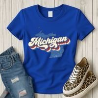Retro Groovy Michigan Women's T-Shirt thumb 3