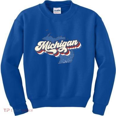 Retro Groovy Michigan Kids Sweatshirt