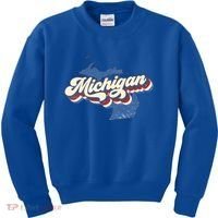 Retro Groovy Michigan Kids Sweatshirt thumb 0