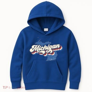 Retro Groovy Michigan Kids Hoodie