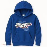 Retro Groovy Michigan Kids Hoodie thumb 0