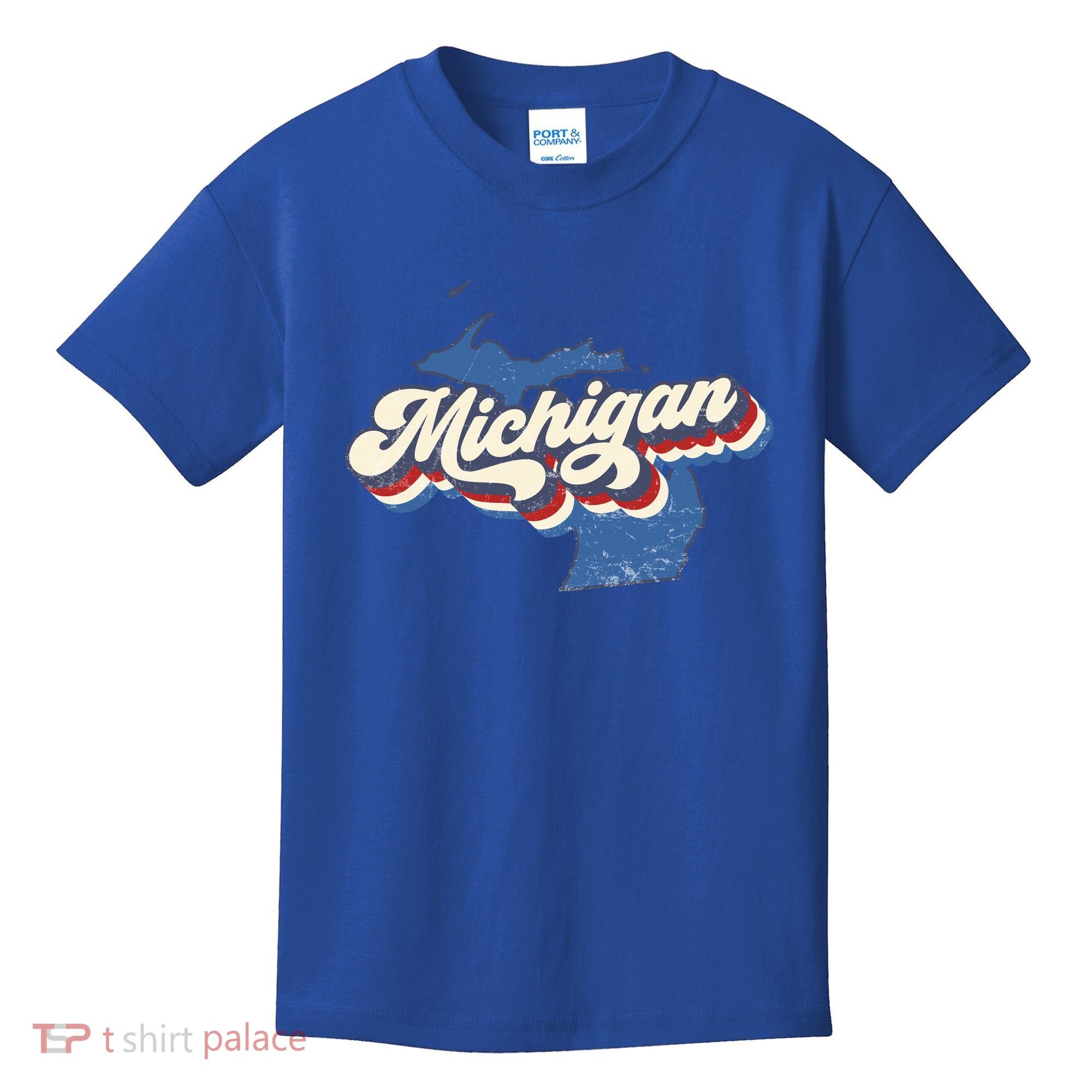 Retro Groovy Michigan Kids T-Shirt