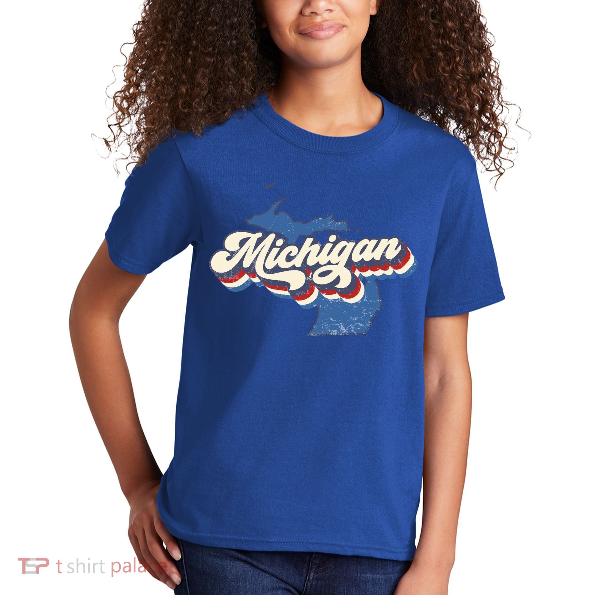 Retro Groovy Michigan Kids T-Shirt