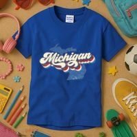 Retro Groovy Michigan Kids T-Shirt thumb 3