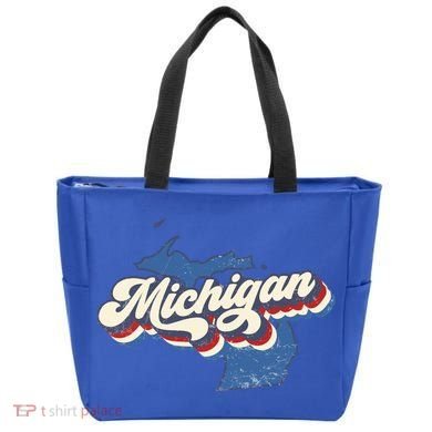 Retro Groovy Michigan Tote Bag
