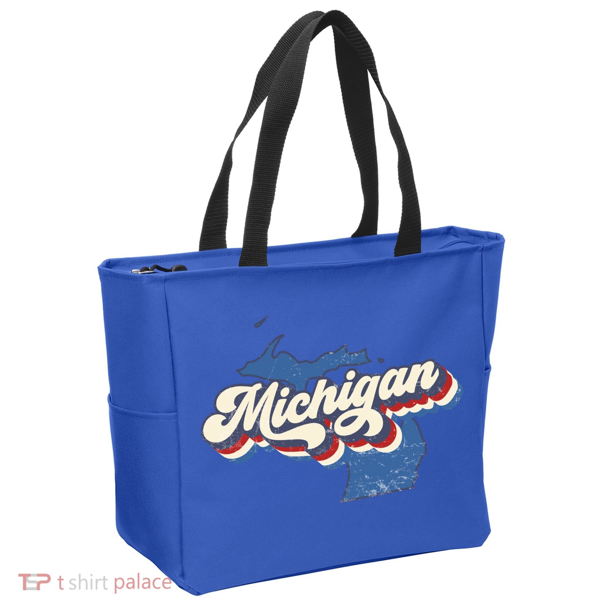 Retro Groovy Michigan Tote Bag