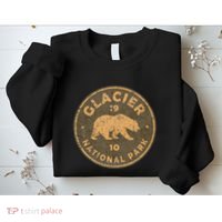Retro Glacier National Park Montana Hiking Sweatshirt thumb 2